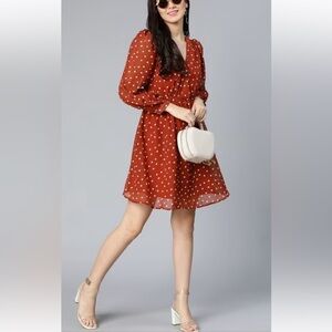 Forever 21 Rust Cream Polka Dot
Dress S